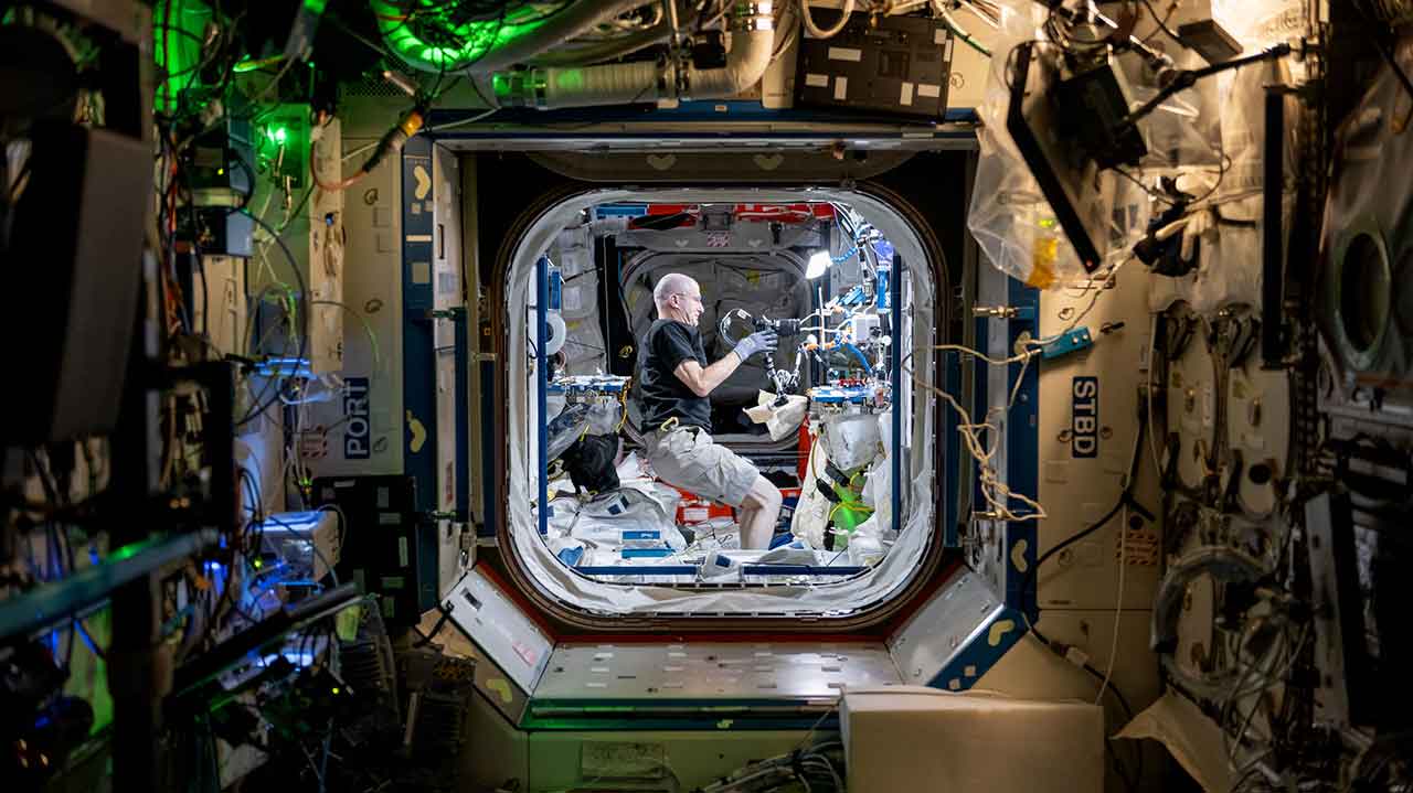 NASA astronaut and Expedition 72 Flight Engineer Don Pettit aboard the International Space Station.